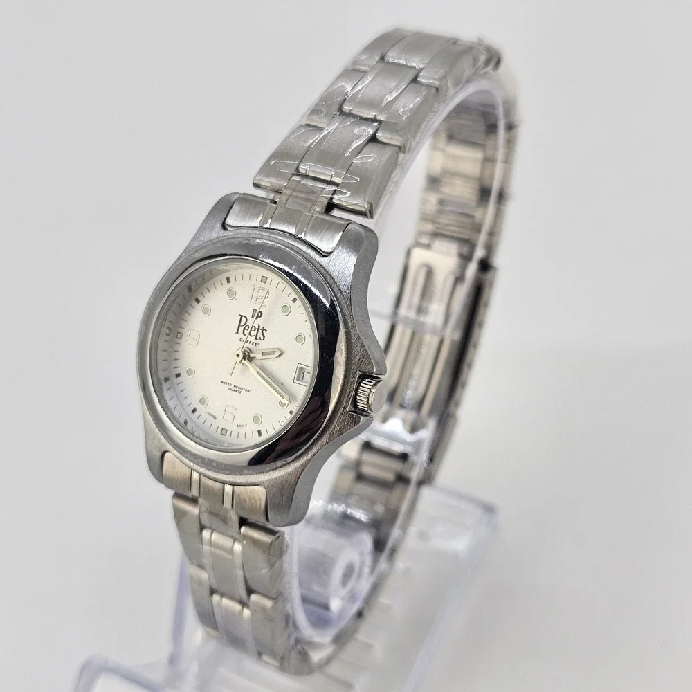 Peets Coffee Women's Analog Watch 27MM Gray Dial Date Gray Bands 7